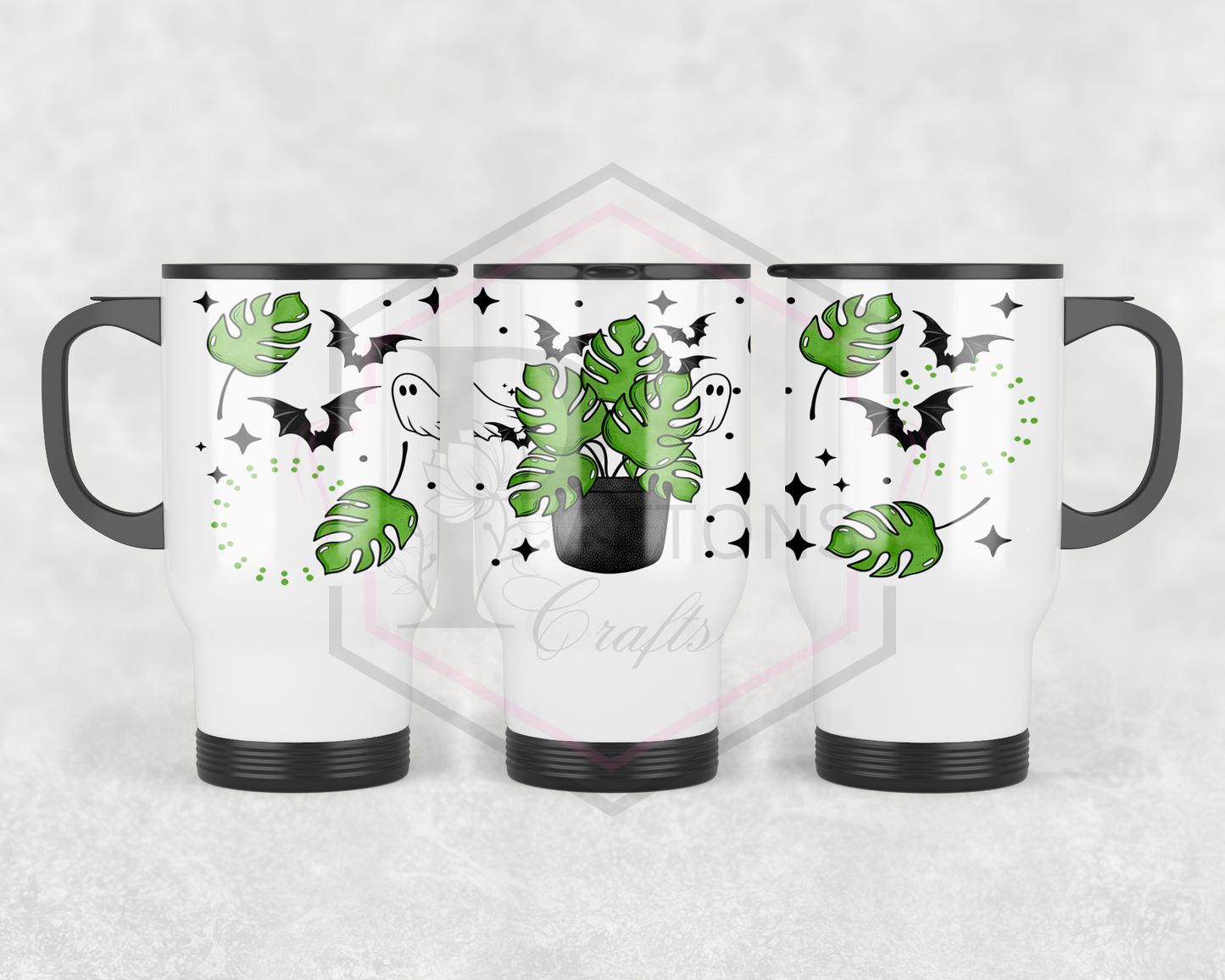 Travel Mug | 500ml Travel mug | Spooky Greenery