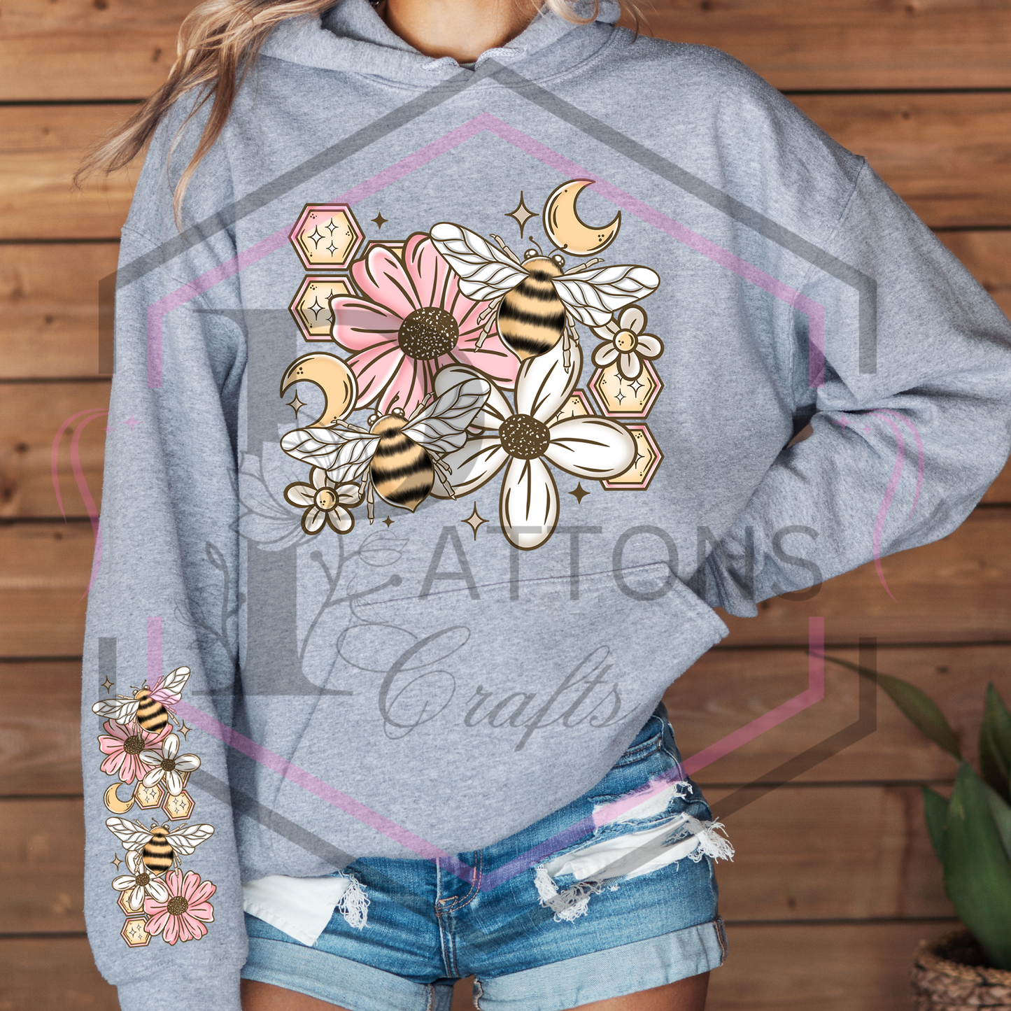 Hoodie | Bee Moon | Hooded sweatshirt