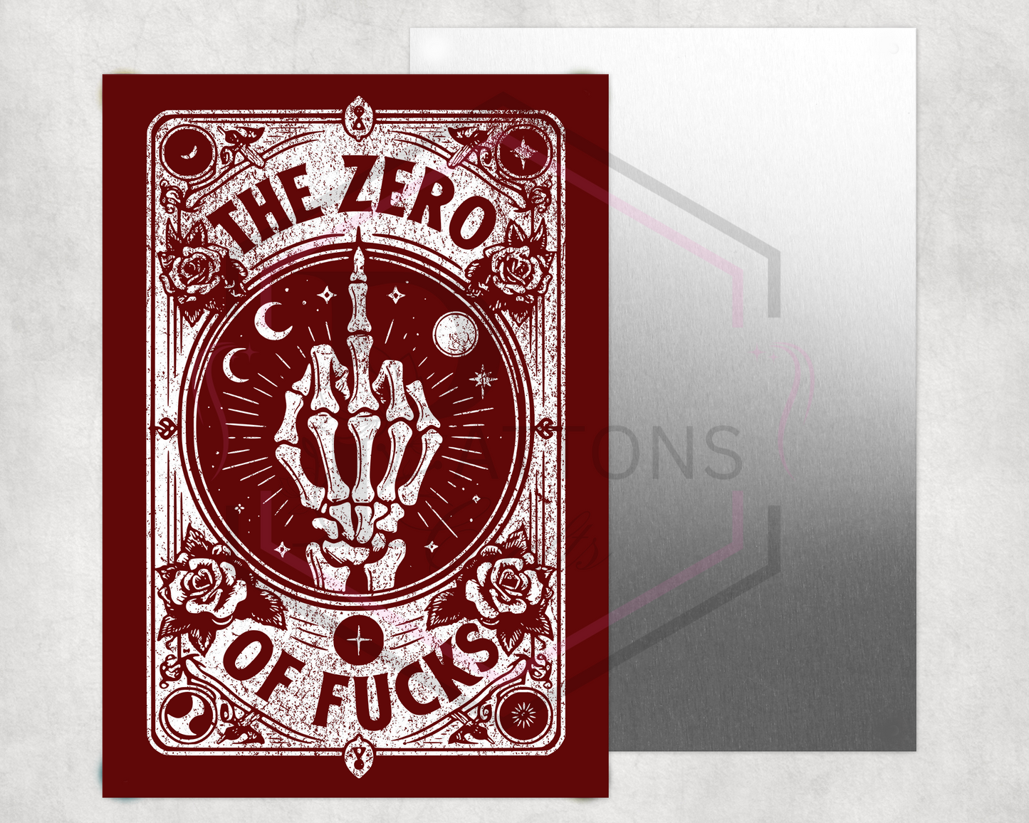 Aluminium sheet print | 30x20cm | The zero of F**ks