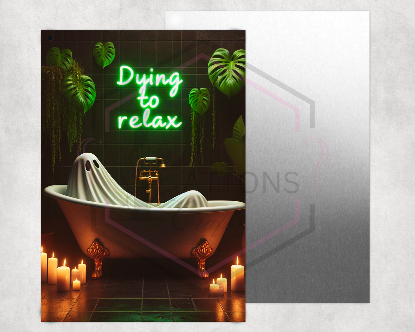 Aluminium sheet print | 30x20cm | Dying to relax