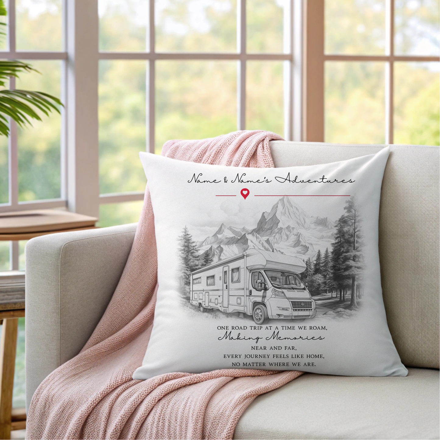 Personalised Motorhome Cushion 40x40cm