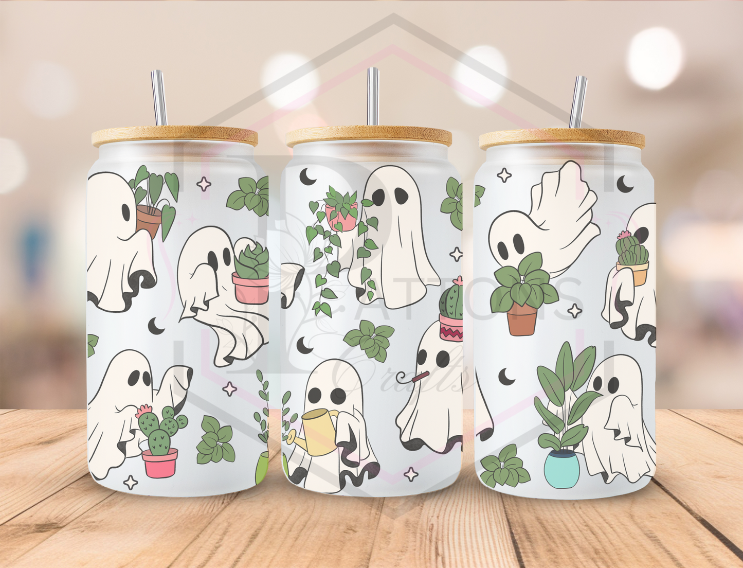 16oz Frosted Tumbler | Bamboo lid and straw | Plant Ghosties