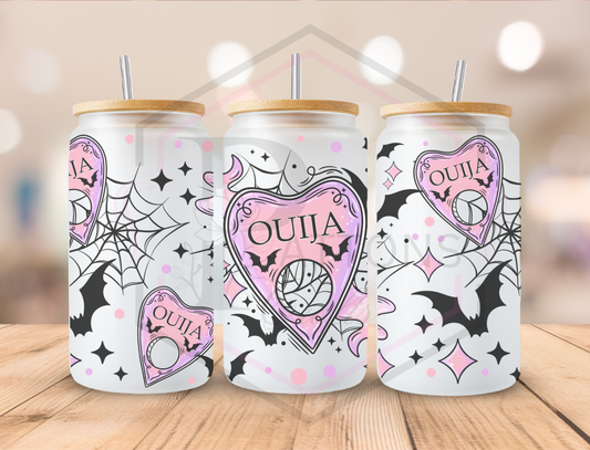 16oz Frosted Tumbler | Bamboo lid | Pink Ouija