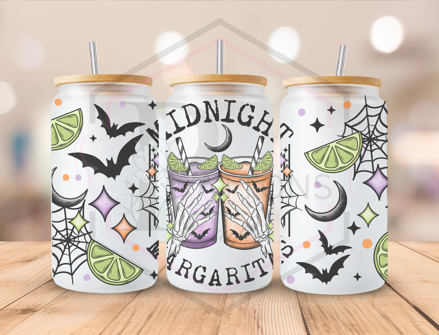 16oz Frosted Tumbler | Bamboo Lid | Midnight Margaritas