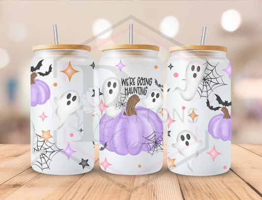 16oz Frosted Tumbler | Bamboo lid and straw | We're going Haunting