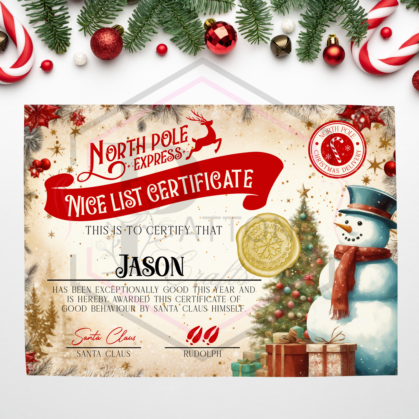 Nice List Certificate | Christmas | Santa's Nice list