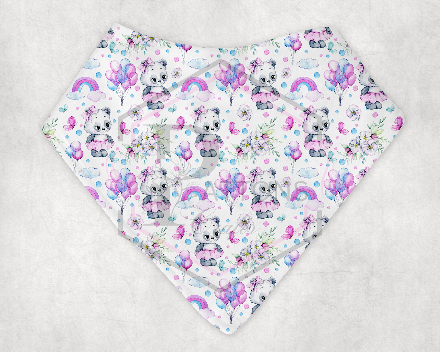 Bandana bib | Purple Panda | Personalised Dribble Catcher