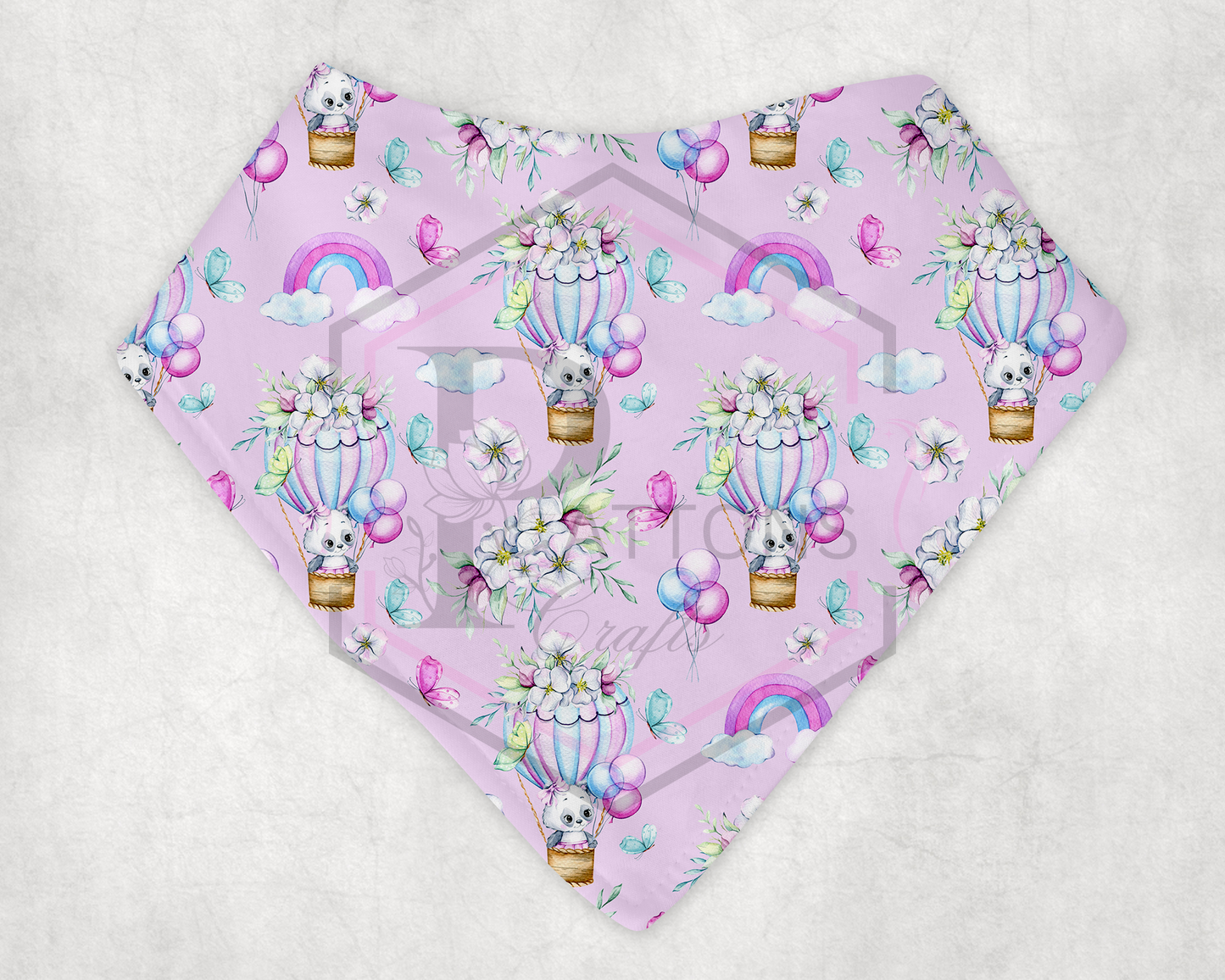 Bandana Bib | Pink Panda | Personalised dribble catcher