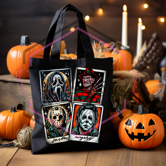 Black Tote bag | Spooky Polaroid | Reusable shopper