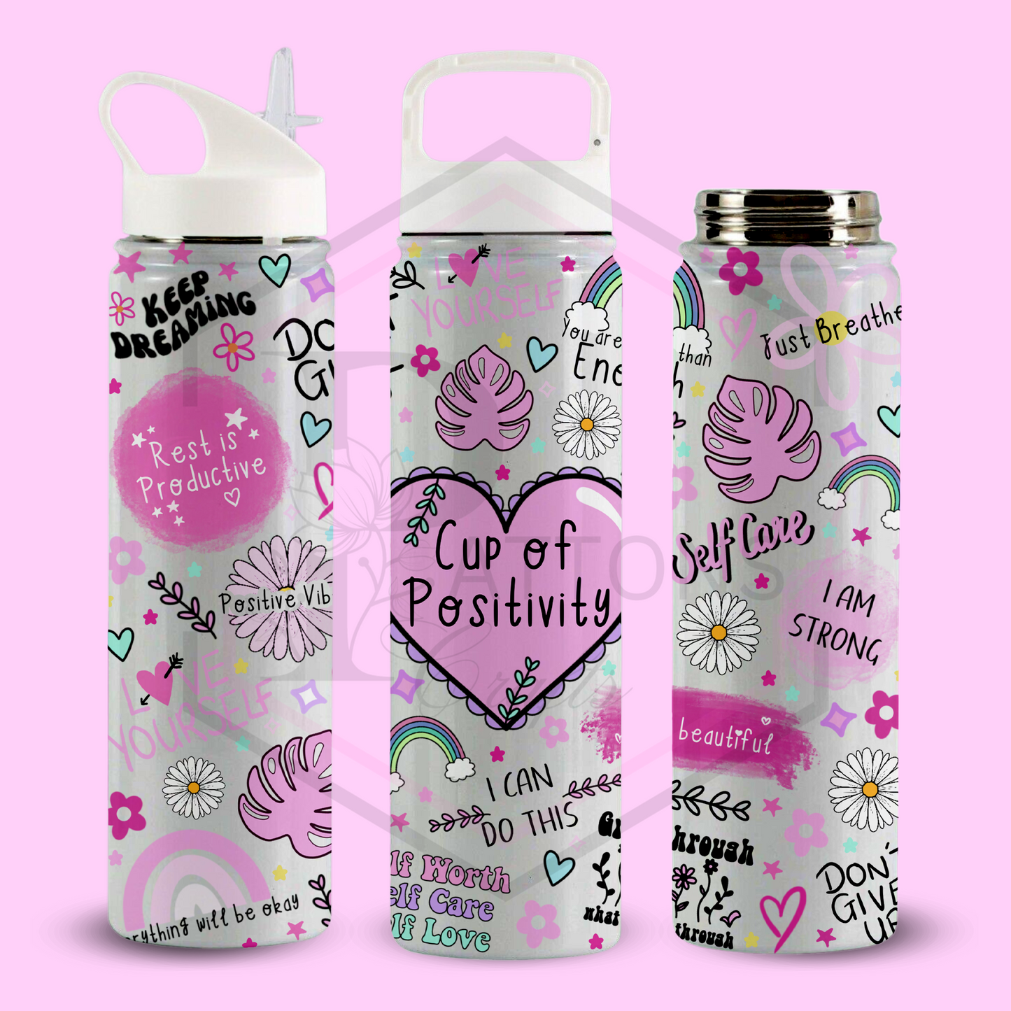 Thermal Water Bottle | Cup of Positivity