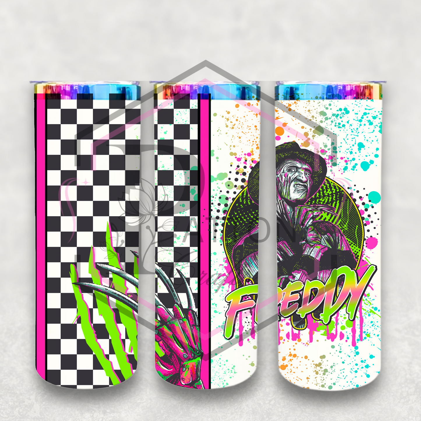 20oz rainbow plated tumbler | Freddy