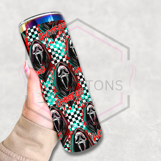 20oz rainbow plated tumbler | Ghostface