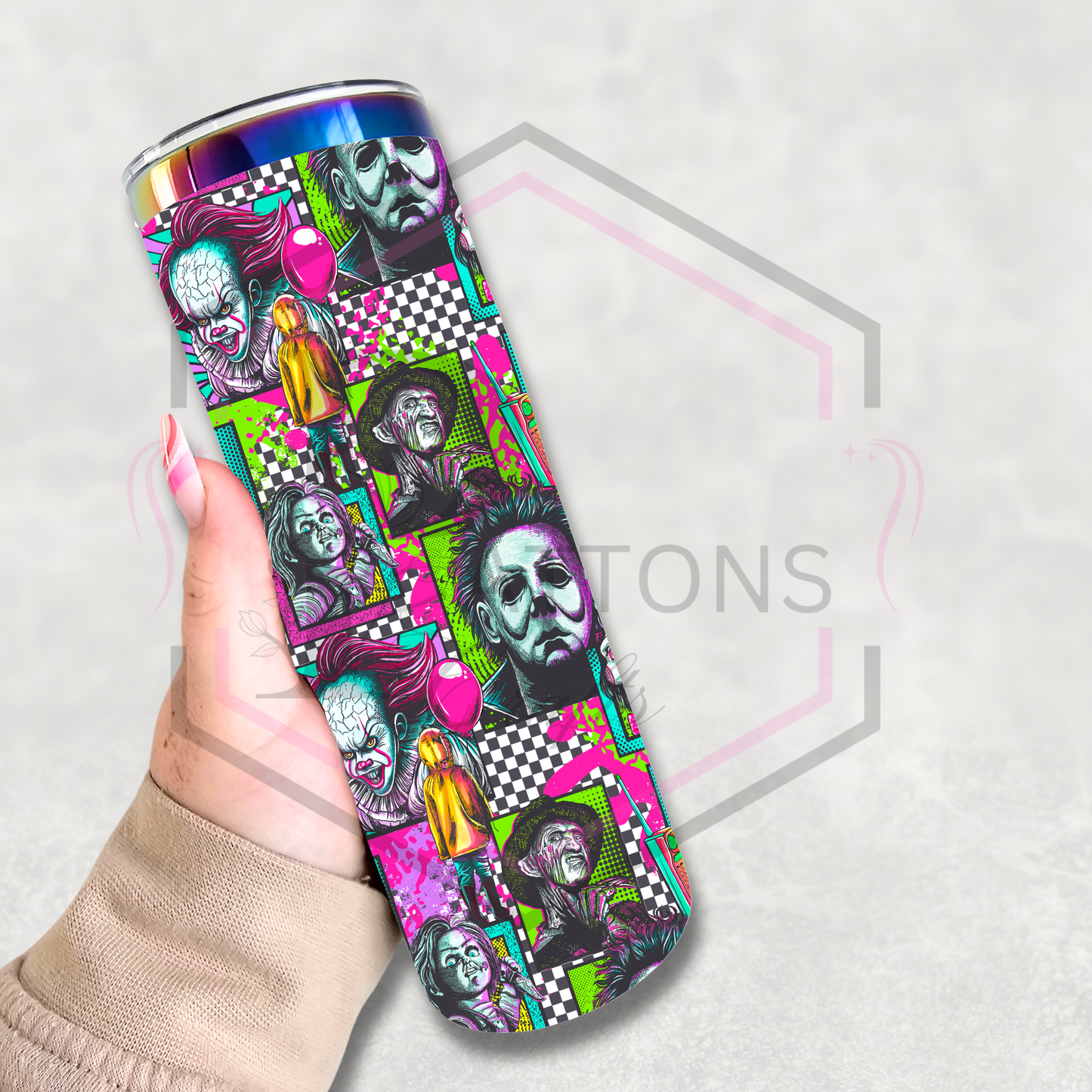 20oz rainbow plated tumbler | Funky Killers
