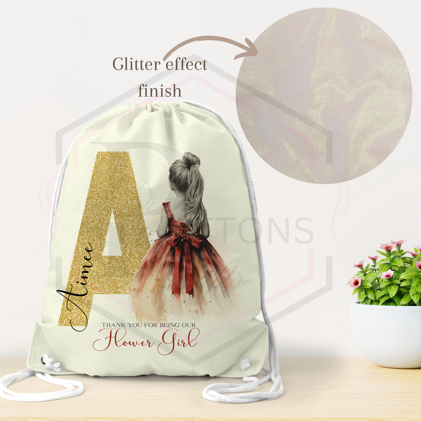 Personalised Flower Girl Glitter Bag | Flower Girl Gift | Multiple Option