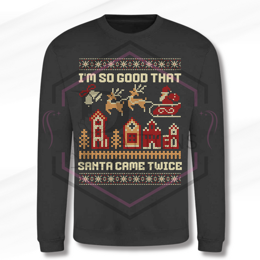 Sweatshirt | Santa Came twice | Grey Sweatshirt