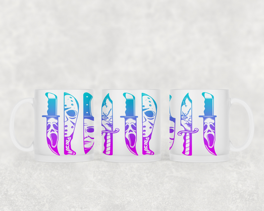 Frosted Mug | 11oz Frosted mug | Neon gradient spooky design