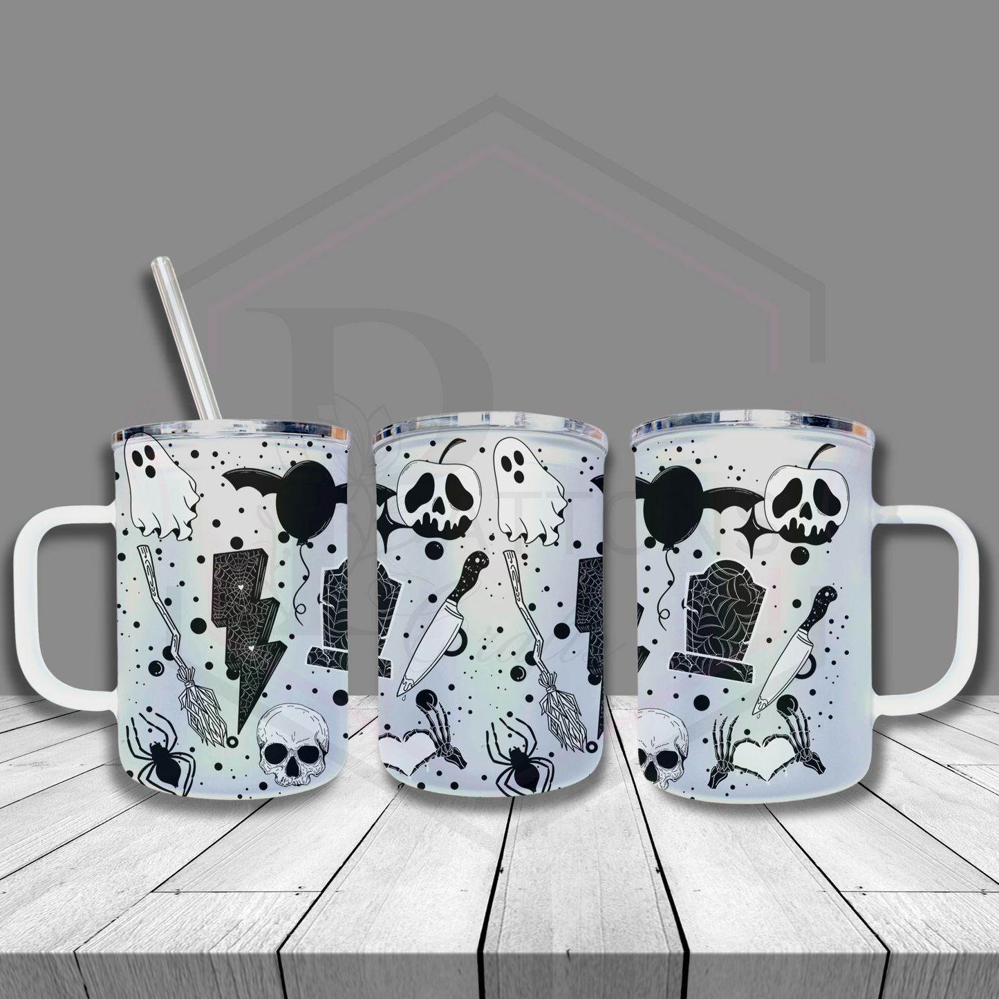 Frosted glass tumbler | Spook n' Mix  | Frosted cup with handle