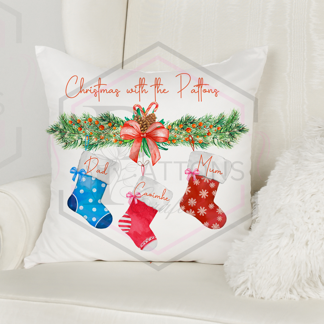 Personalised Christmas Cushion | Family Cushion | Christmas stocking Cushion