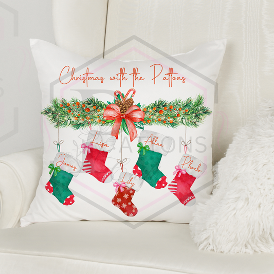 Personalised Christmas Cushion | Family Cushion | Christmas stocking Cushion