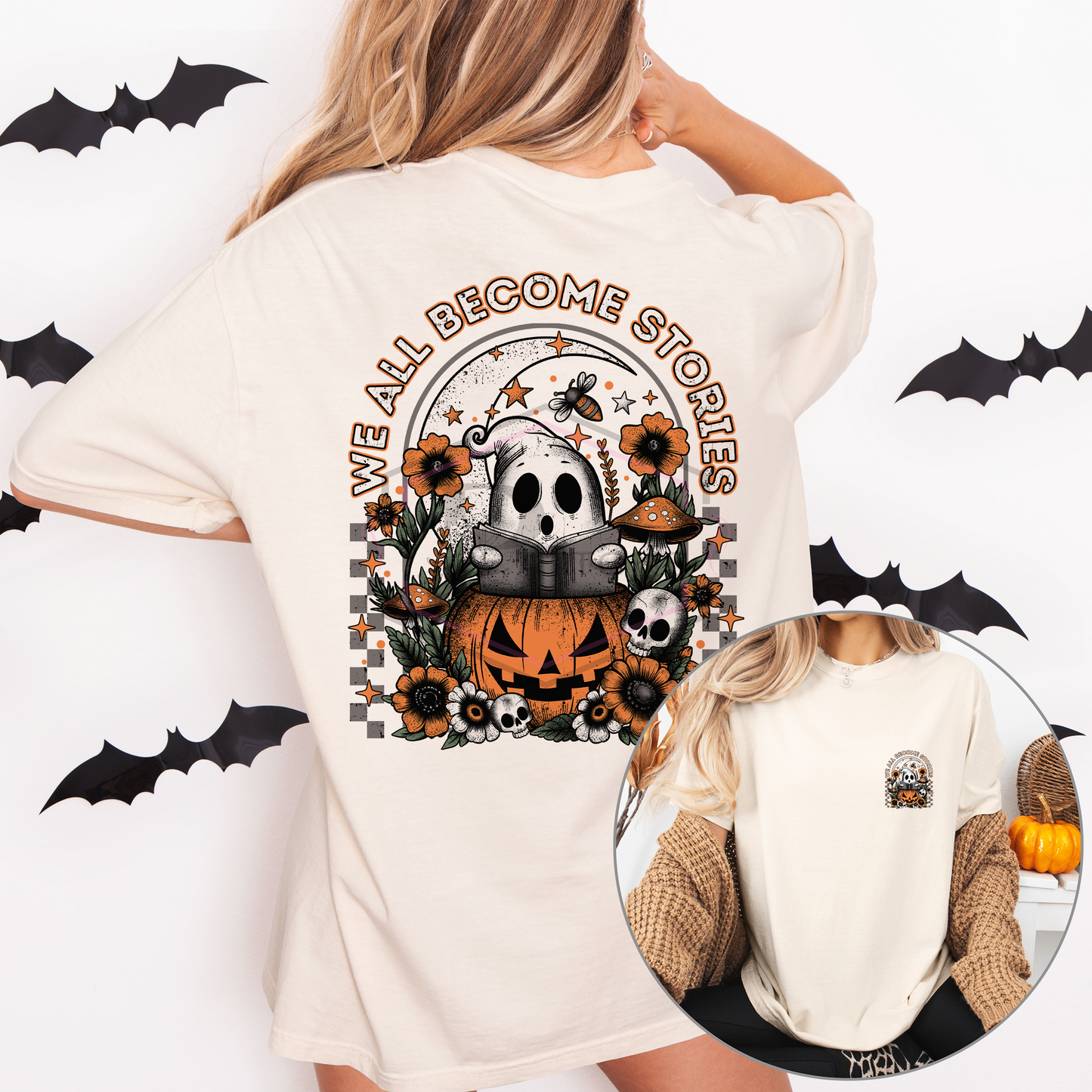 Oversized t-shirt | We all become stories | Multiple colour options
