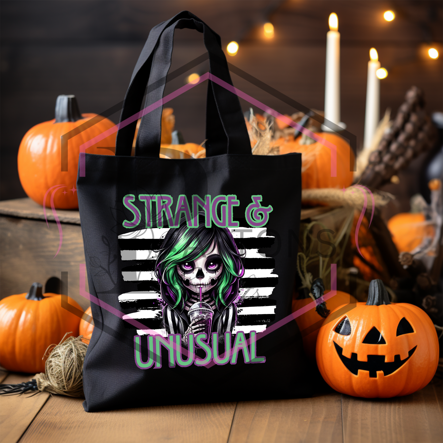 Black Tote Bag | Strange and Unusual | Reusable shopper