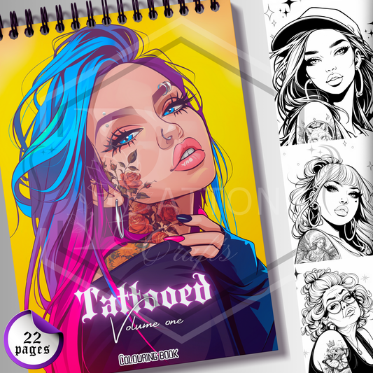 A4 Colouring Book | Tattooed Volume One | Adult Colouring Book