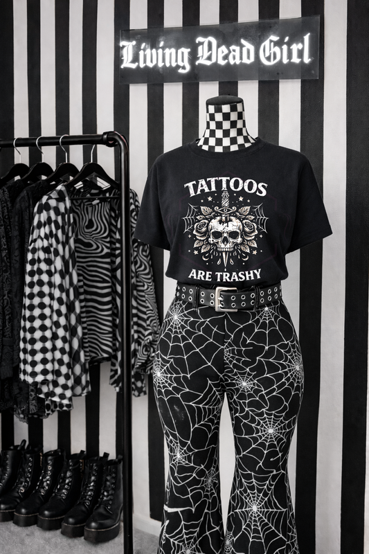 Black T-shirt | Tattoos are trashy