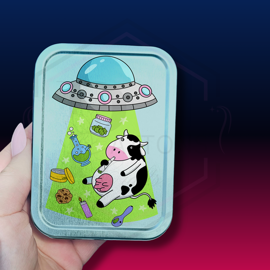Space Cow Tobacco Tin| 2oz Tobacco tin