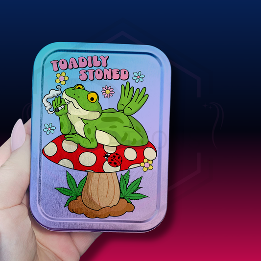 Toadily Stoned Frog Tin – Funny Tobacco tin | 2oz Tobacco tin