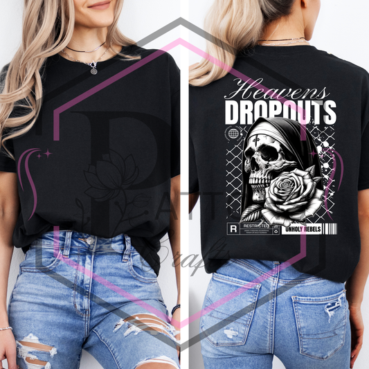 Black Tshirt | Heavens Dropouts