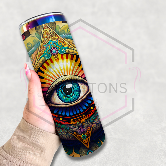 20oz rainbow plated tumbler | Evil Eye