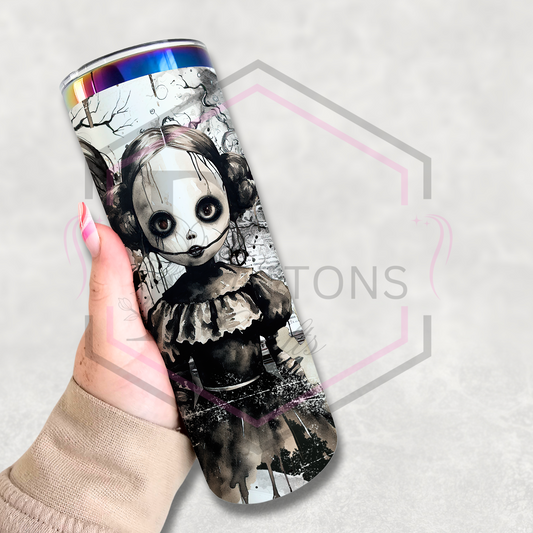 20oz rainbow plated tumbler | Creepy Dolls