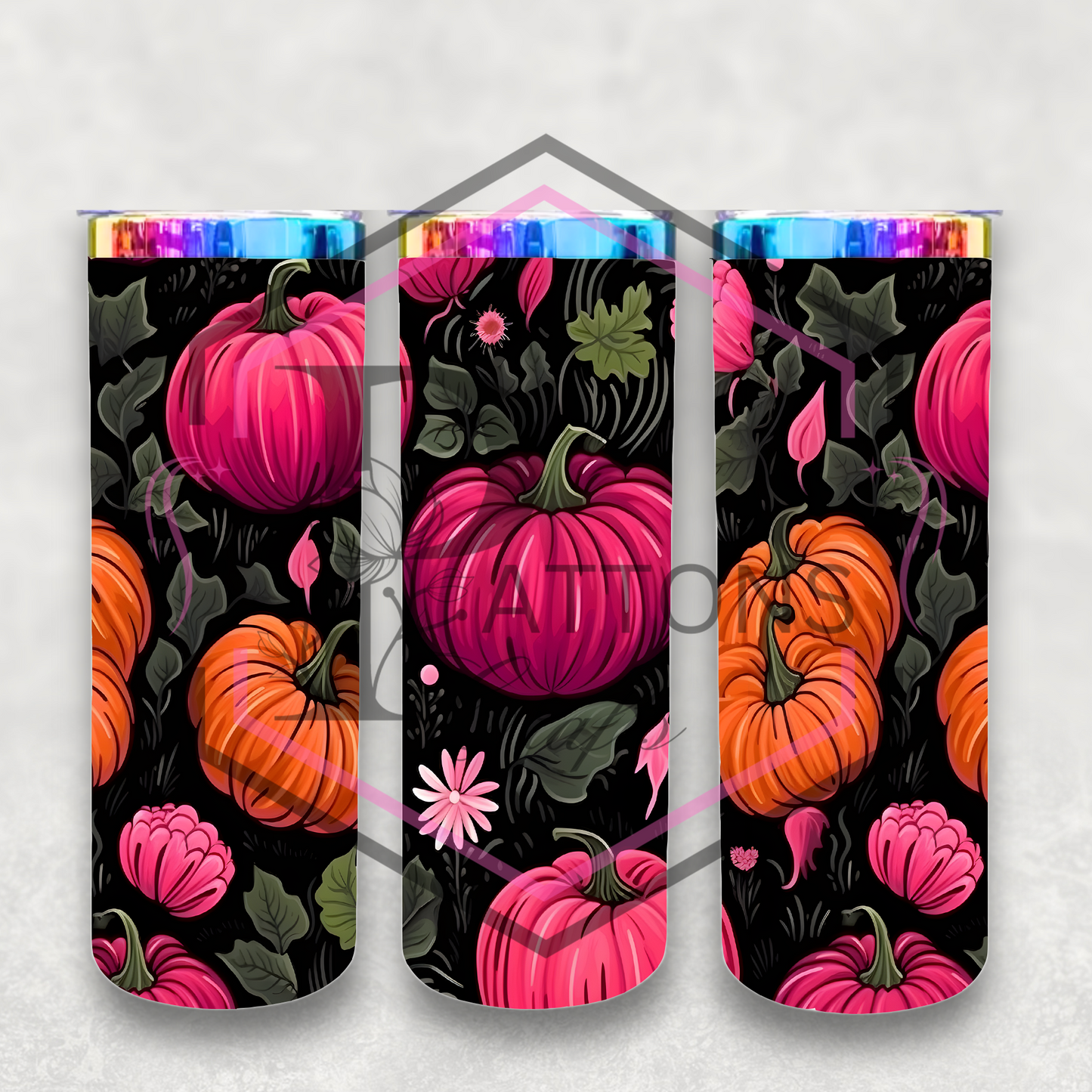 20oz rainbow plated tumbler | Pink Pumpkins