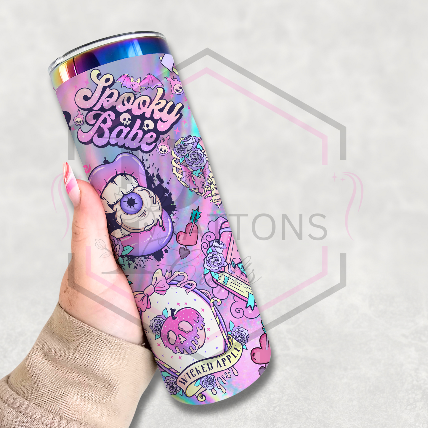 20oz rainbow plated tumbler | Spooky Babe