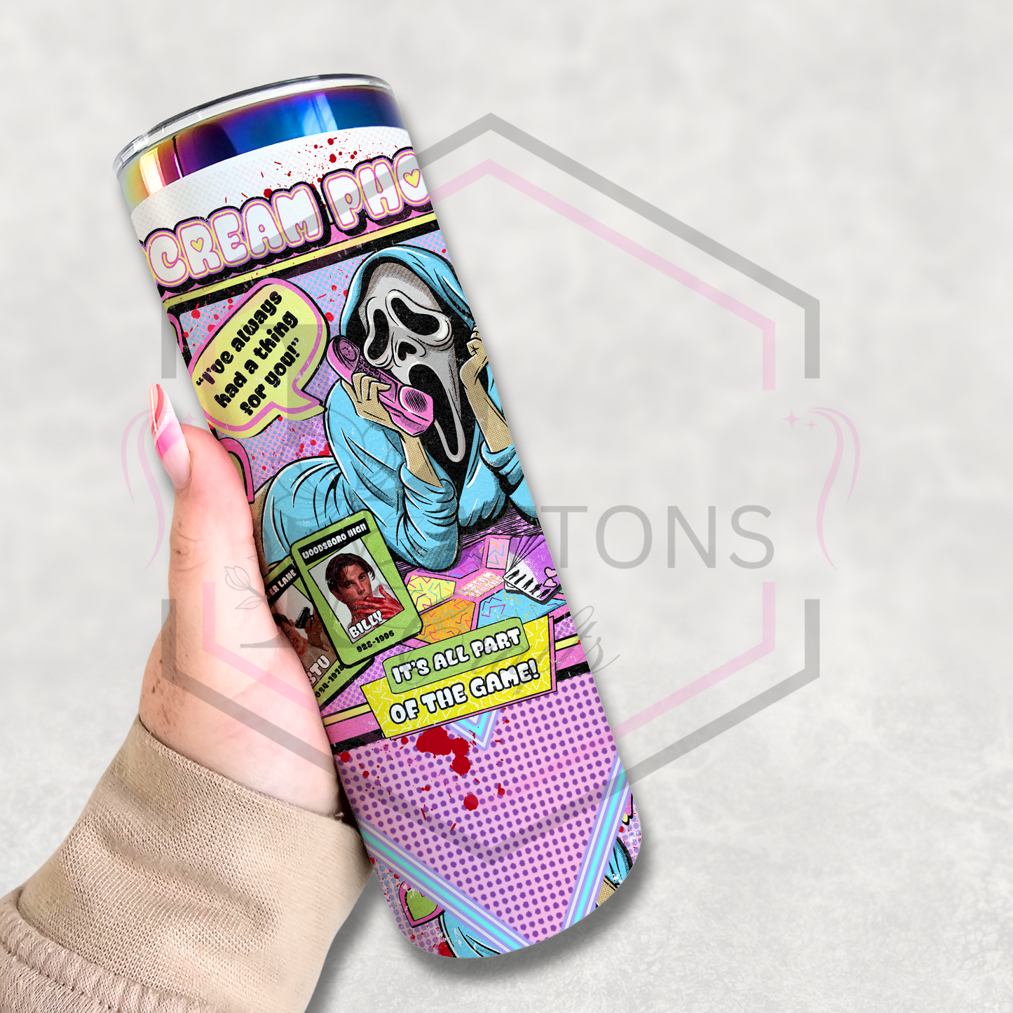 20oz rainbow plated tumbler | Scream Phone