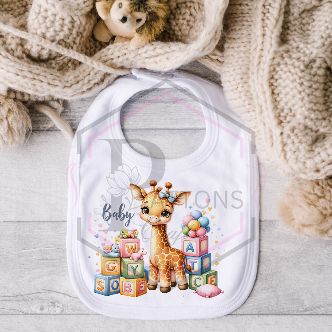 Baby Bib | Baby Girl Giraffe | Bib