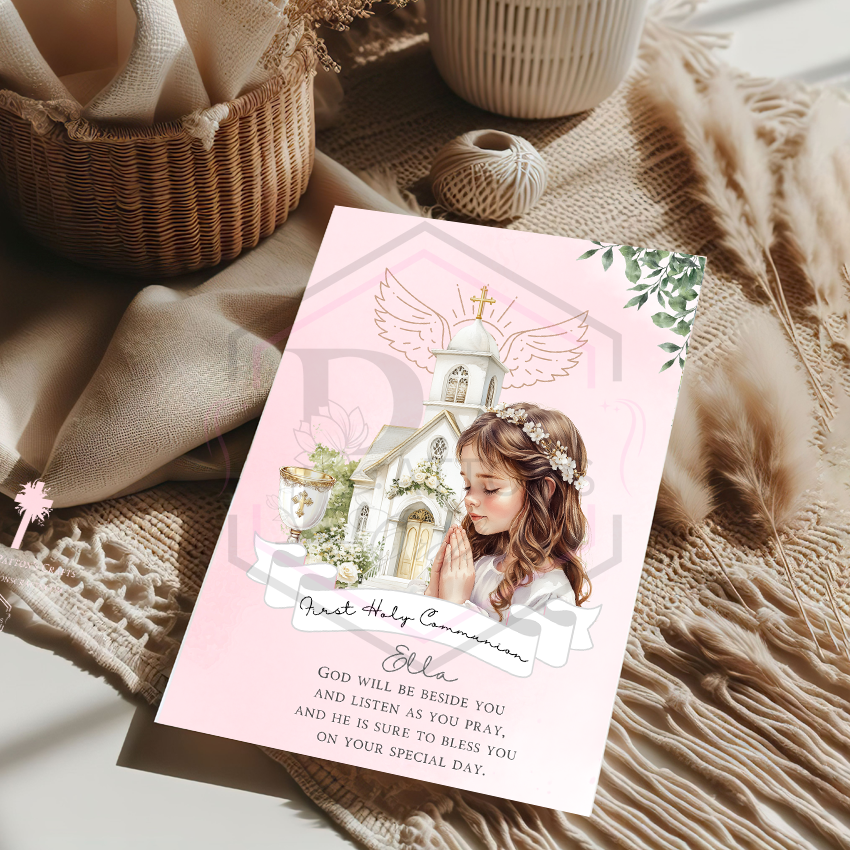 First Holy communion card | Girls Communion card