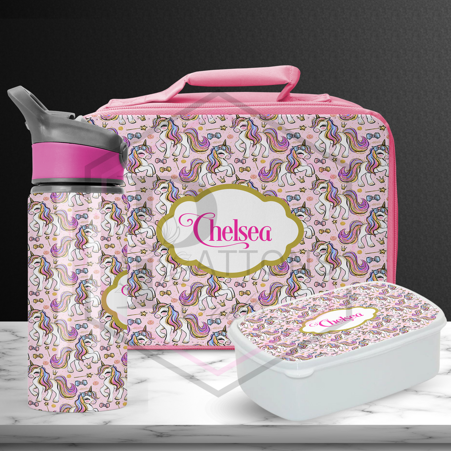 Lunch Bag Set | Personalised Unicorn | Lunch Box