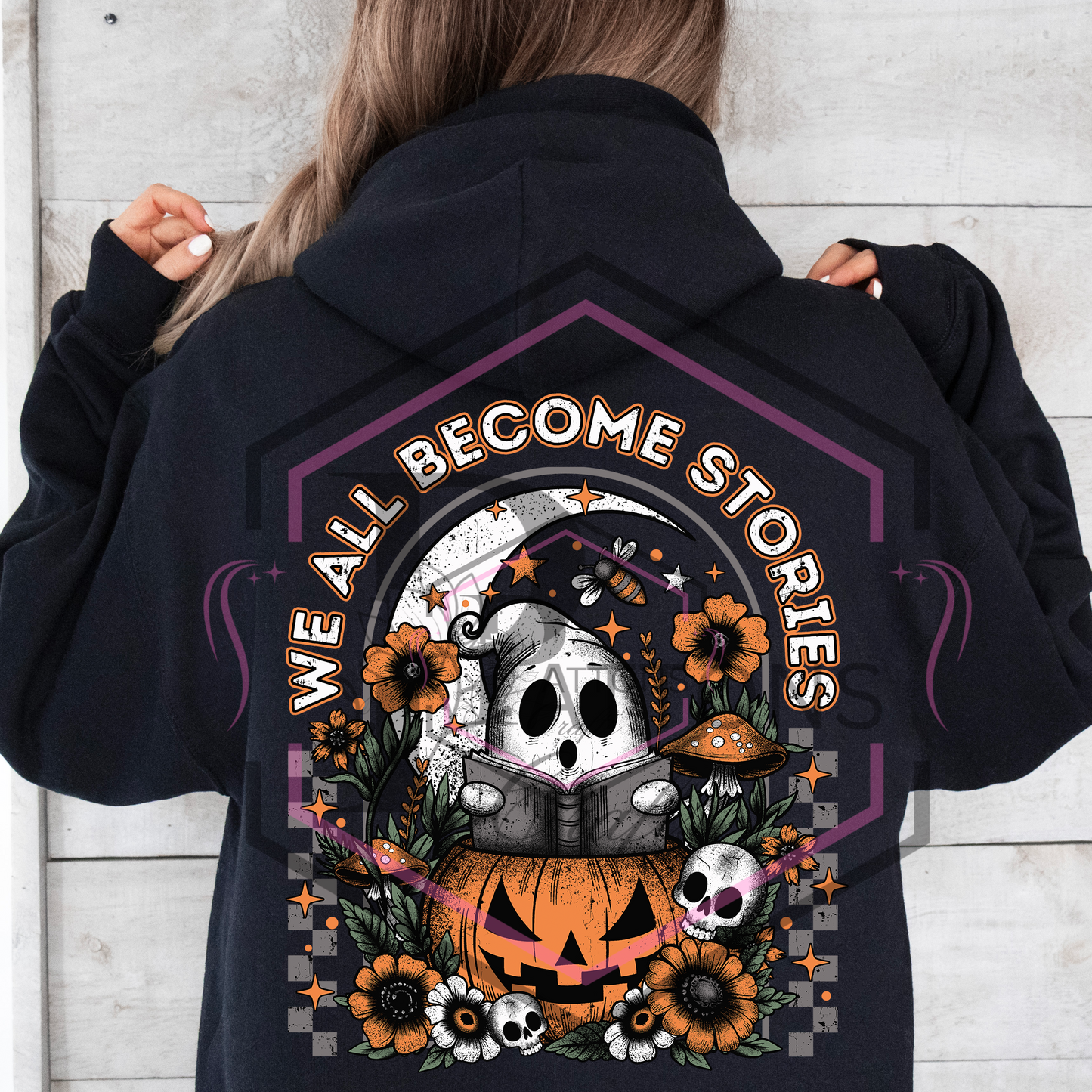 Hoodie | We all become stories | Hooded sweatshirt